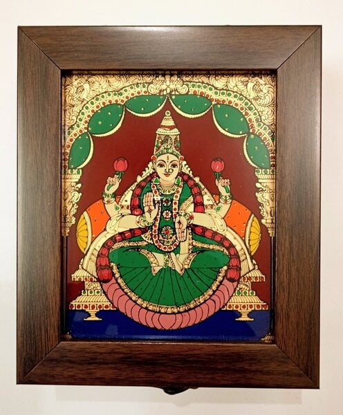 Lakshmi Reverse glass painting Jewel Box Lakshmi Reverse glass painting Jewel Box