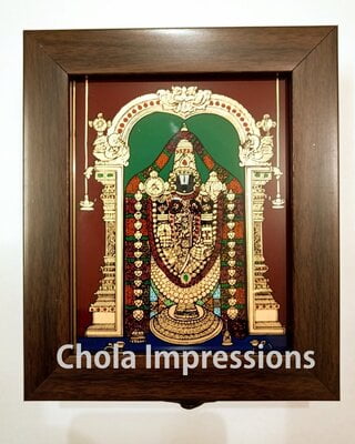 Tirupati Balaji Tanjore Reverse glass painting Jewel Box