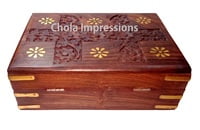 Handcarved Wooden Jewel Box made of Seesham Wood