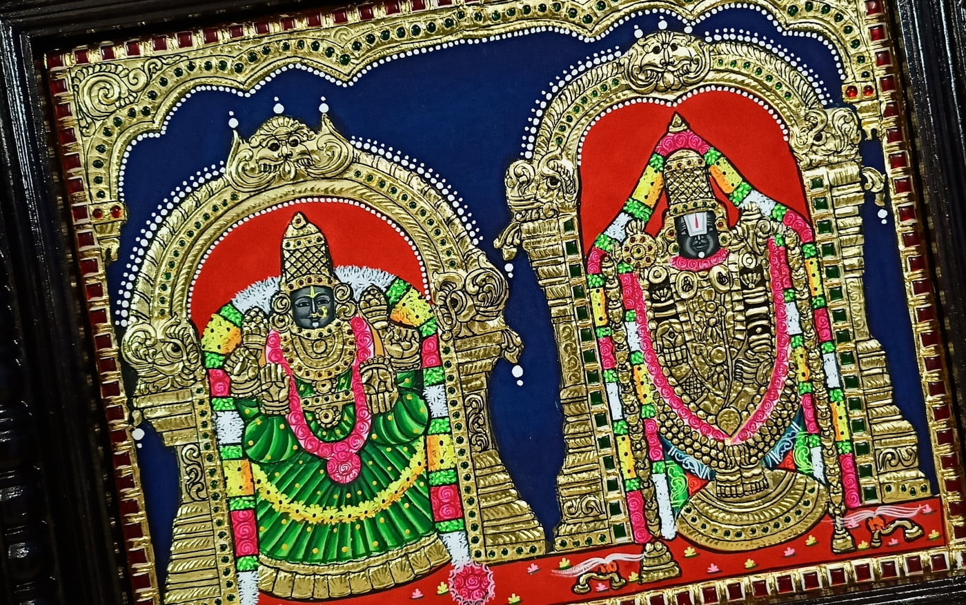 Buy Authentic Balaji Padmavati Tanjore Painting Buy Authentic Balaji Padmavati Tanjore Painting