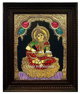 Annapoorani Tanjore Painting with red saree