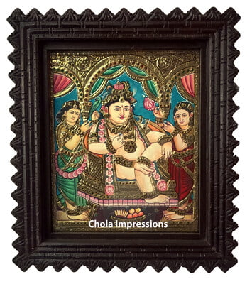 Darbar Krishna Tanjore Painting 15 inch x 13 inch