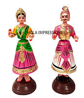 Chola Impressions Tanjore Dancing Doll pair Showpiece  -  27 cm