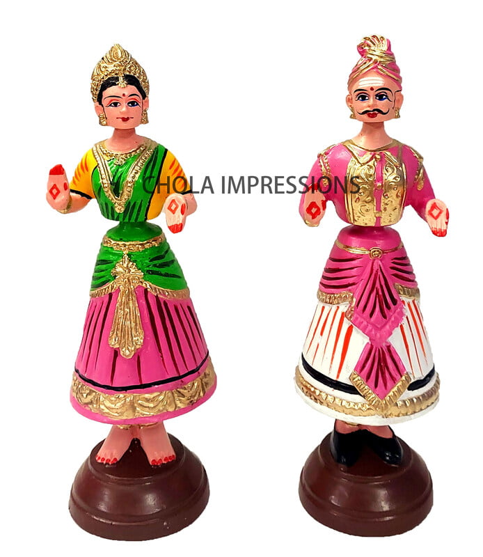Chola Impressions Tanjore Dancing Doll pair Showpiece  -  27 cm