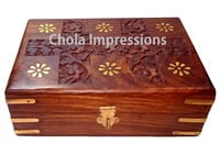Handcarved Wooden Jewel Box made of Seesham Wood