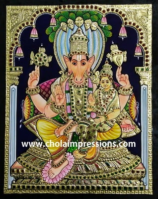 Lakshmi Hayagrivar Tanjore Painting - 1.5 ft x 1.25 ft - Exclusive Collection