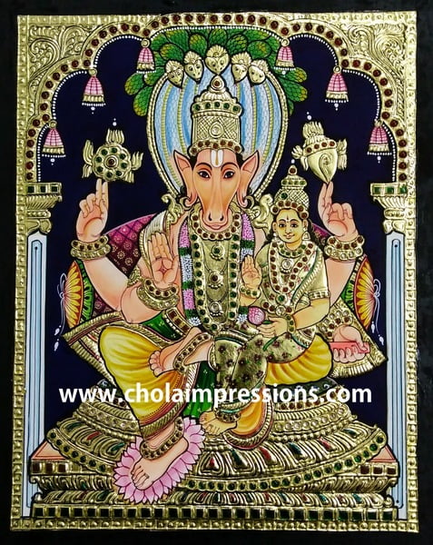 Lakshmi Hayagrivar Tanjore Painting - 1.5 ft x 1.25 ft - Exclusive Collection