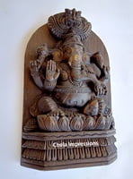 Lord Ganesh Wooden Statue - Back side flat