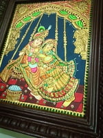Oonjal Radha Krishna Tanjore Painting Oonjal Radha Krishna Tanjore Painting