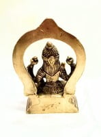 Laskshmi Devi Brass Statue with Prabavali - 13 cm x  8 cm