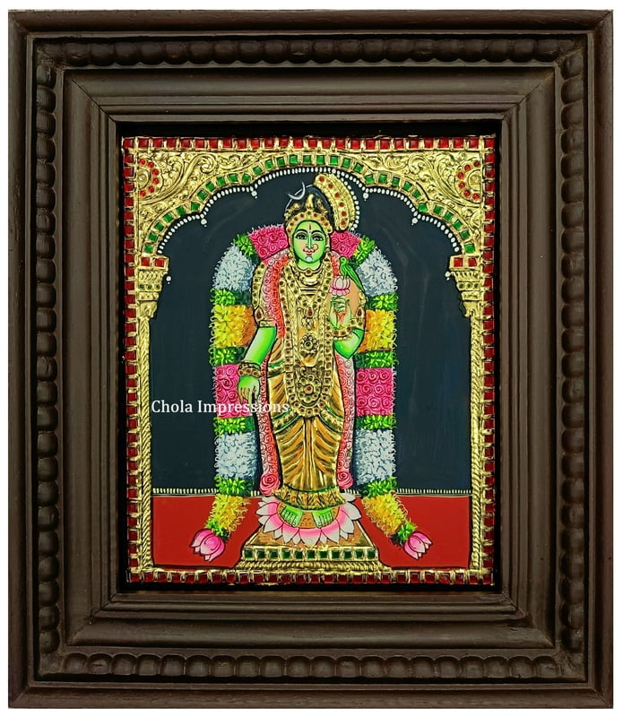 Goddess Meenakshi Tanjore Painting - Various Sizes Goddess Meenakshi Tanjore Painting - Various Sizes