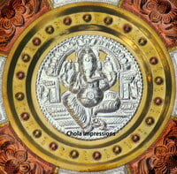 Ganesh Tanjore Metal Art plate/ shield Wall Hanging - Made of Silver, Brass & Copper