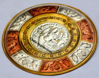Ganesh Tanjore Metal Art plate/ shield Wall Hanging - Made of Silver, Brass & Copper