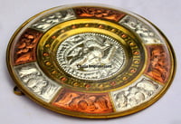 Ganesh Tanjore Metal Art plate/ shield Wall Hanging - Made of Silver, Brass & Copper