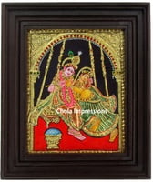 Radha Krishna Tanjore Painting - 10x8