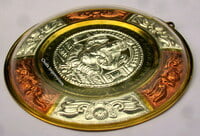 Ganesh Tanjore Metal Art plate/ shield Wall Hanging - Made of Silver, Brass & Copper