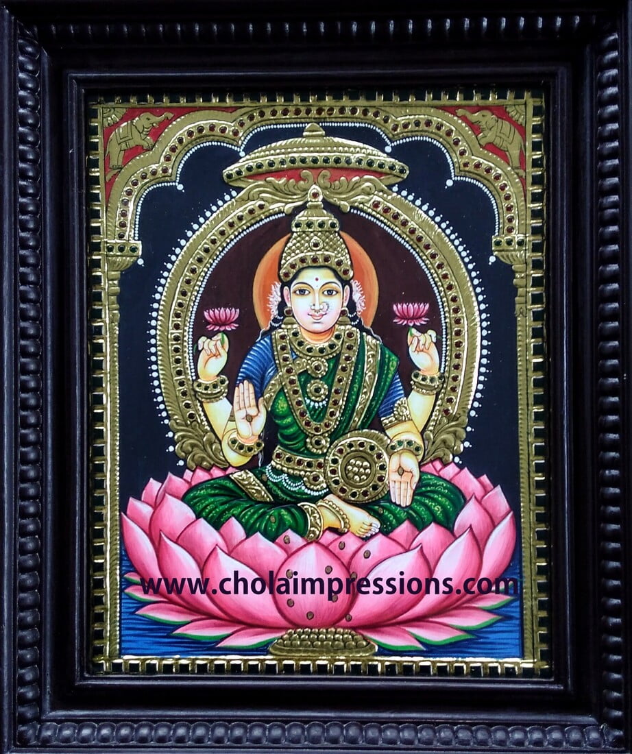 Buy Authentic 22 carat gold Lakshmi Devi Tanjore Painting