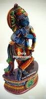 Lord Krishna Wooden Statue - Glossy Coloured Lord Krishna Wooden Statue - Glossy Coloured