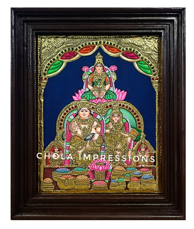 Kubera Lakshmi Tanjore Painting - Medium Size