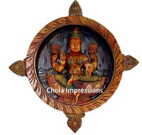 Lakshmi Devi Circular Wooden Wall Mount