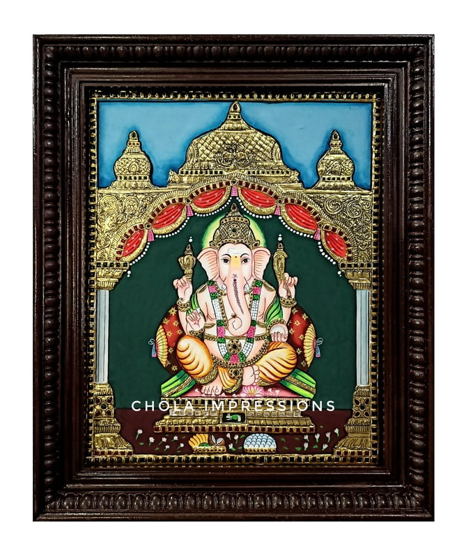 Mandap Ganesh Exclusive Tanjore Painting Mandap Ganesh Exclusive Tanjore Painting