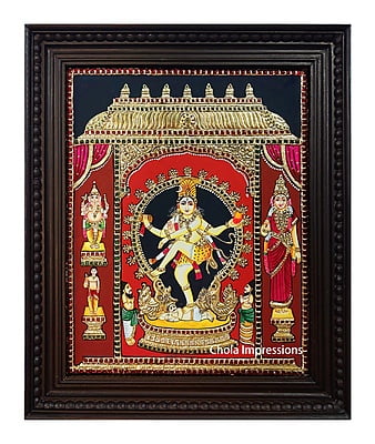 Natarajar Shiva Family Tanjore Painting - Exclusive collection