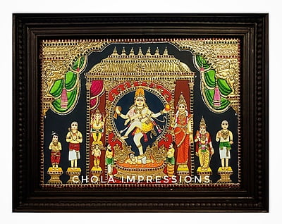 Natarajar Shiva Family Tanjore Painting - Exclusive collection Big Size