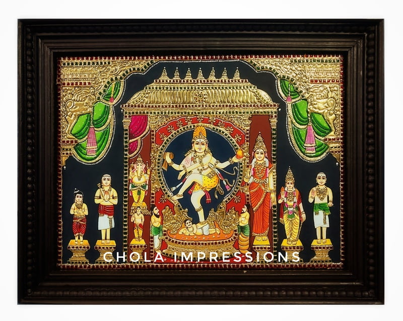Natarajar Shiva Family Tanjore Painting - Exclusive collection Big Size Natarajar Shiva Family Tanjore Painting - Exclusive collection Big Size