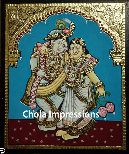 Radha Krishna Tanjore Painting 12x10