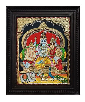 Shiva Family Tanjore Painting - Exclusive collection