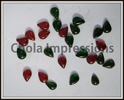 Tilak Tanjore Stones - Red & Green