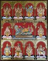 Dasavatharam Tanjore Painting with Renganathar Dasavatharam Tanjore Painting with Renganathar