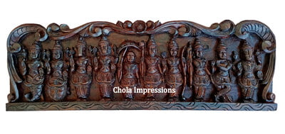 Dasavatharam Wooden Panel Wooden Finish - Wall Mount