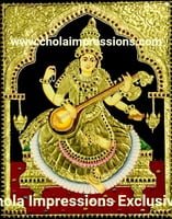 Saraswati Tanjore Painting - Exclusive Collection