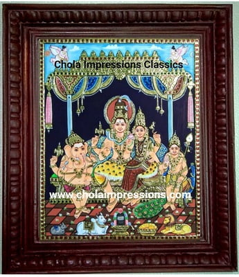 Shiva Family Tanjore Painting